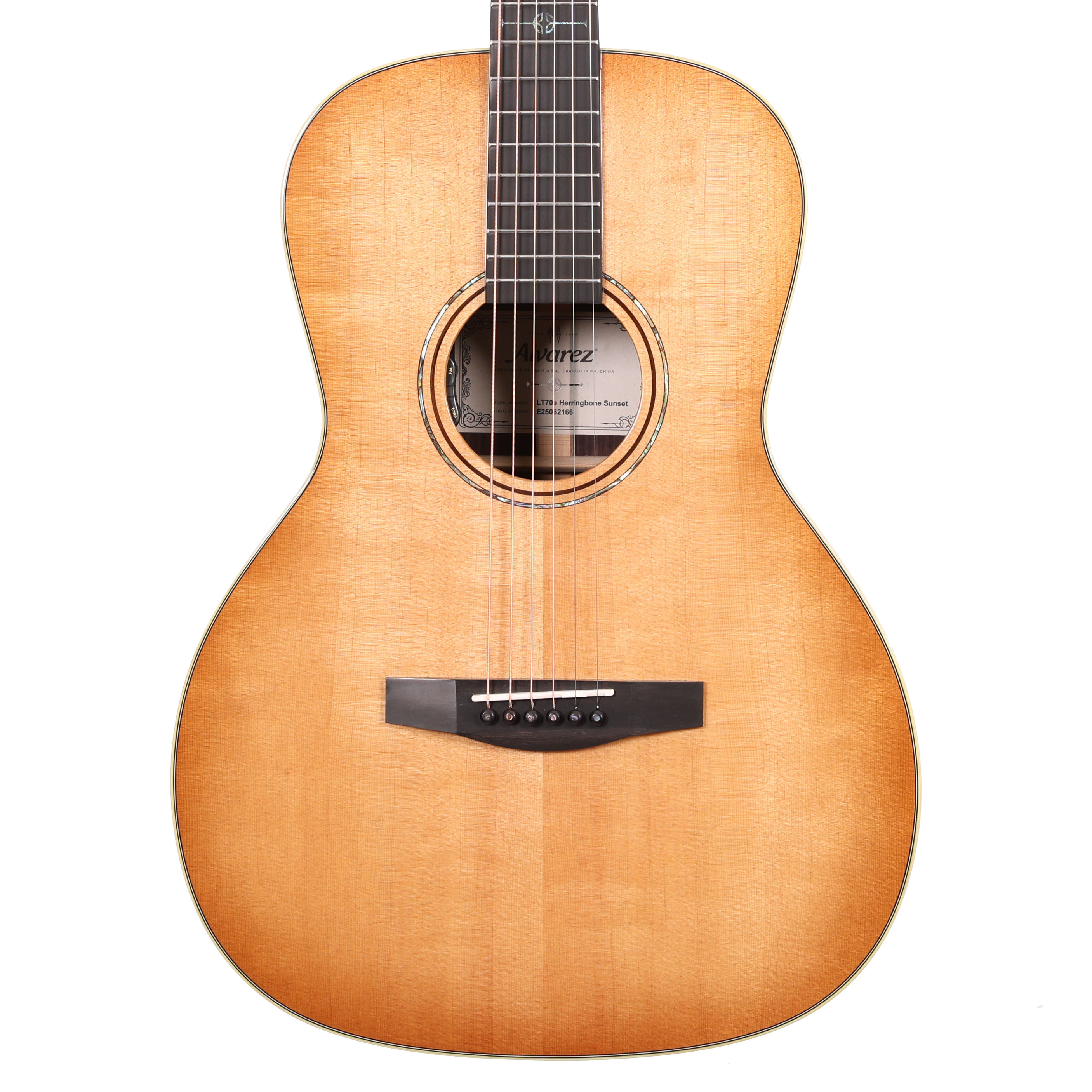 B Stock : Alvarez LT70e Laureate 000-12 Acoustic Electric Herringbone Sunset 001
